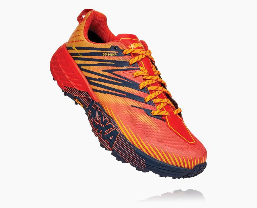 Hoka One One Mens Trail Shoes - Speedgoat 4 GORE-TEX - Red - LWNY80725